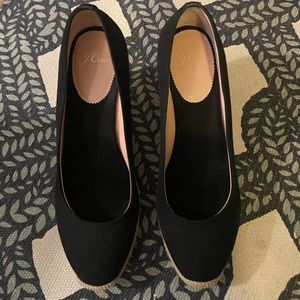 J. Crew Seville Espadrille Wedges - Black
